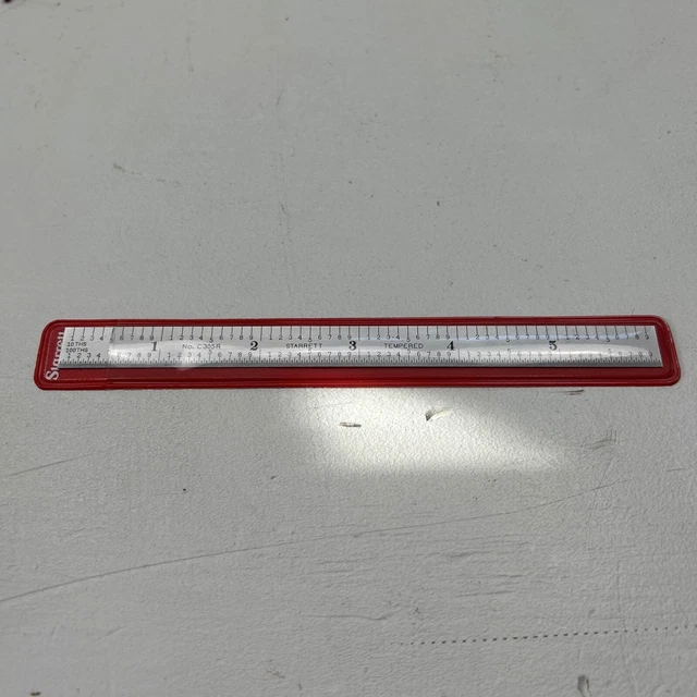 The L.S. Starrett Co. C305R 6" Satin Chrome Flexible Steel Rule 5R GRAD Tempered