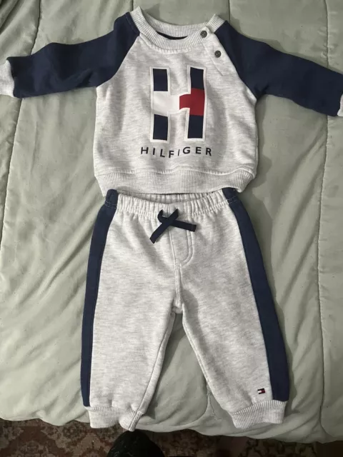 Tommy Hilfiger Baby Boy's Sweatshirt  &Jogger Pants 2 Piece Set Size 3-6 Mos