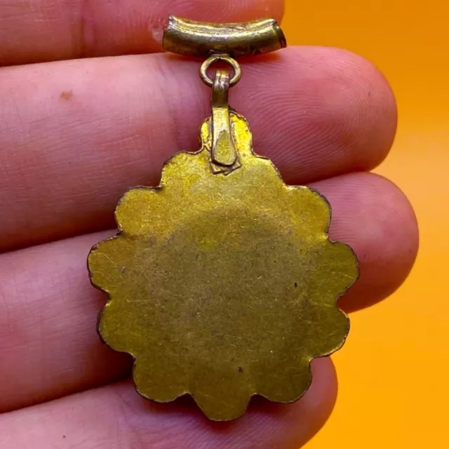 Beautiful Late Or Post Medieval Islamic Gold Plated Agate Pendant 2