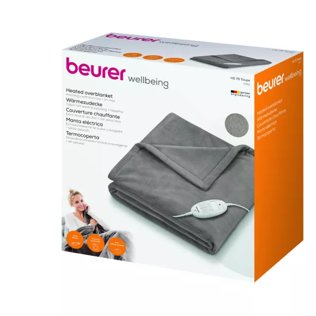 beurer HD 75 Wärme- Heizdecke - Cosy Taupe - ÖKO-Tex 100 - vom med.Fachhändler