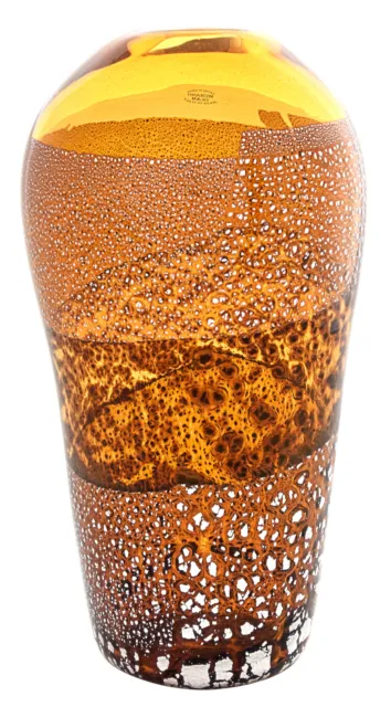 ARGENTO 35 Italienische Vase Murano Glas Deko mundgeblasen Blumenvase hochwer...