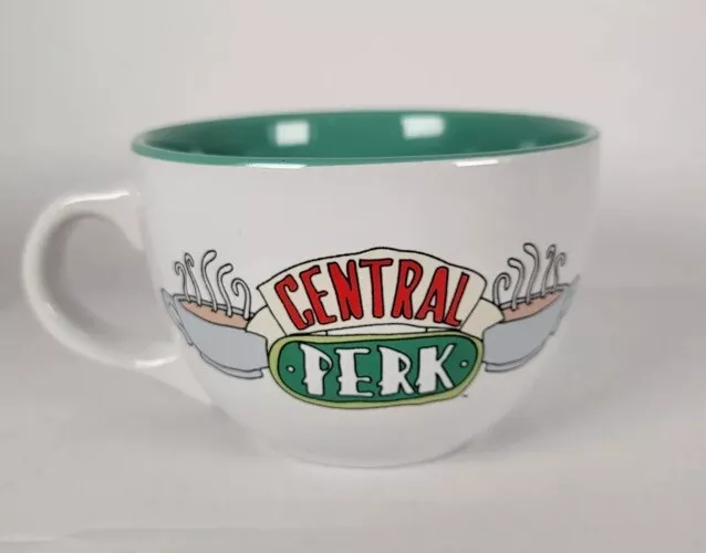 FRIENDS Central Perk White Green Large Coffee Mug Cup Soup Bowl Warner Bros.