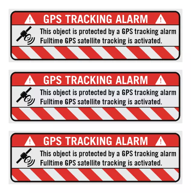 3x GPS Tracking Aufkleber Alarm Warnung Anti Diebstahl Sticker tracker gesichert