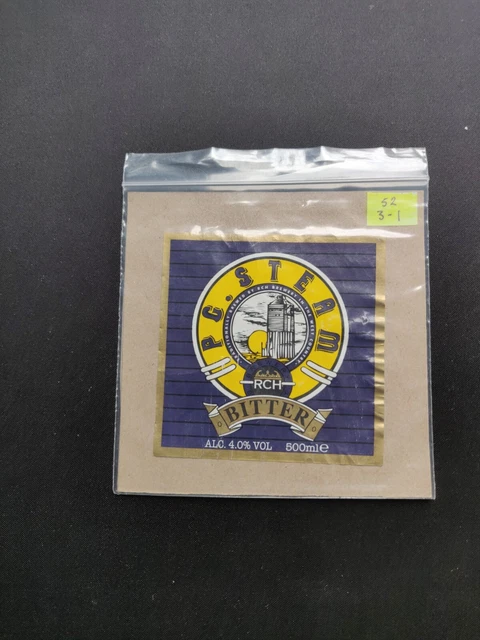 RCH Brewery, PG Steam, Beer Bottle Label / Wrap - Somerset UK - Man Cave