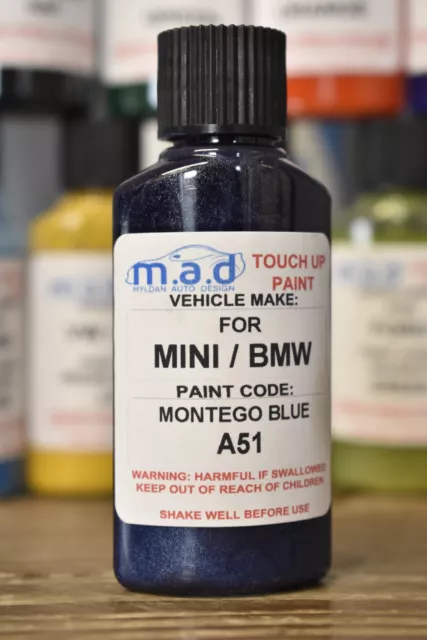 Touch Up Kit For Mini/Bmw Montego Blue A51 Paint 30Ml 1 3 5 7 Series X1 X3 X5