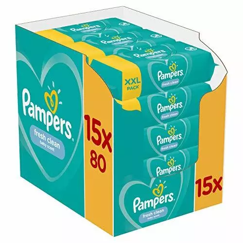 Lingettes Bebe Fresh Clean Lot De 15 Paquets De 80 (1200 Lingettes) Blanc