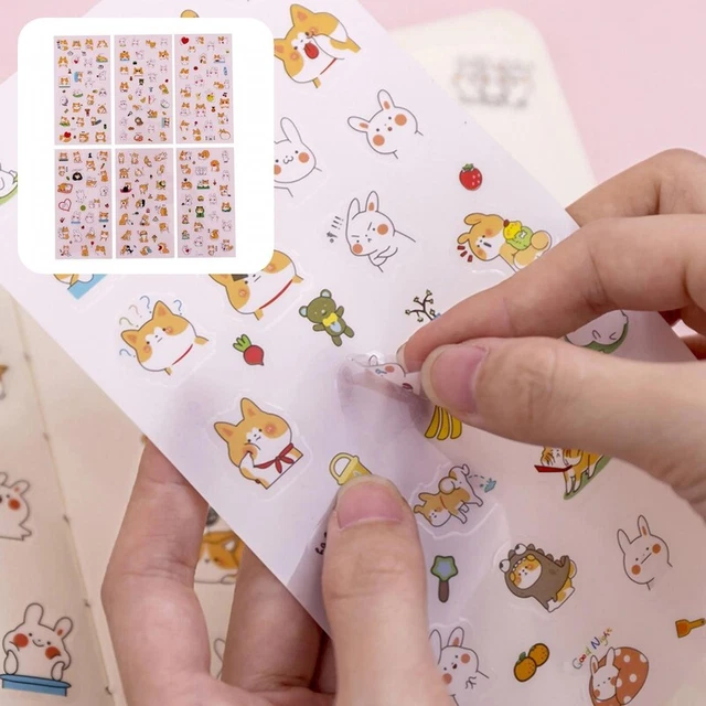 Pegatinas de 6 piezas, bonita decoración de pared, pegatinas de dibujos animados para niños,