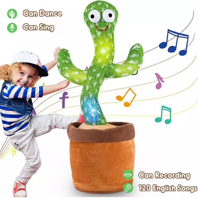 Singing Dancing Cactus Repeat What You Say Talking Cactus Toy 4 Children Adault