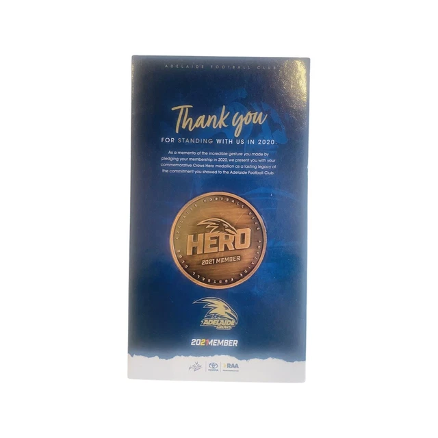 ADELAIDE CROWS 2021 Member Gift Football AFL Collectable Token Coin