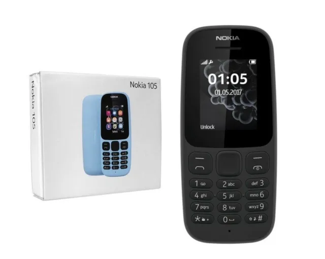 Nokia 105  Mobile Phone Handset  Unlocked Basic Black Boxed Dual Sim/Sim Free UK