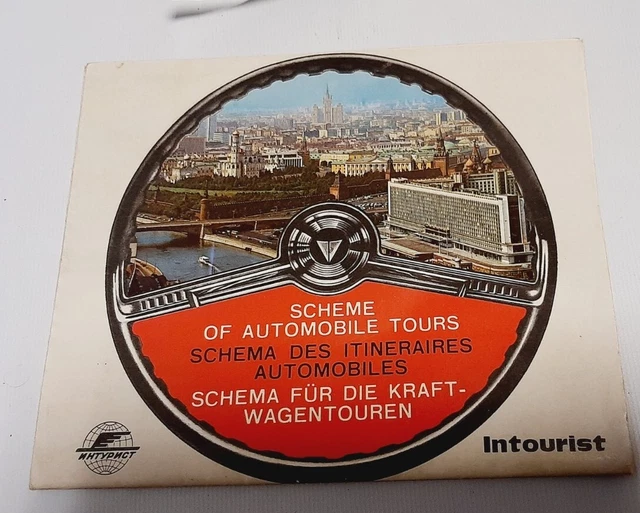 Intourist Prospekt Sowjetunion Karte  um 1965 Schema für Kraftwagentouren