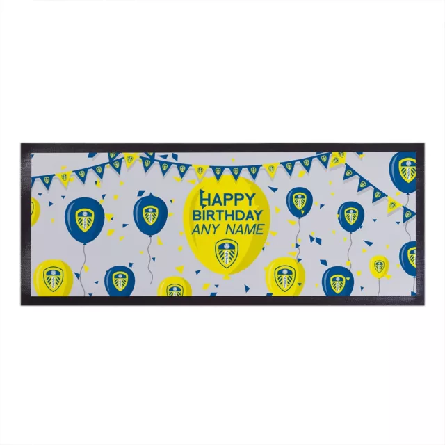 Leeds United FC Officially Licensed - Birthday - Personalised Bar Runner