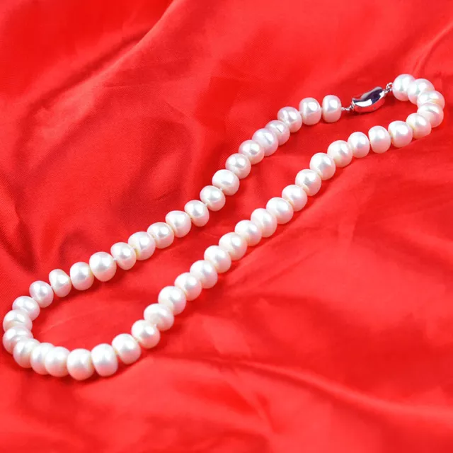 Magnifique Collier Ras du Cou en Grandes Perles de Culture Blanches