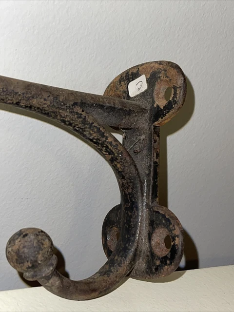 Old Coat Tack Harness Hooks Horse Barn Rustic CAST IRON original black paint 3