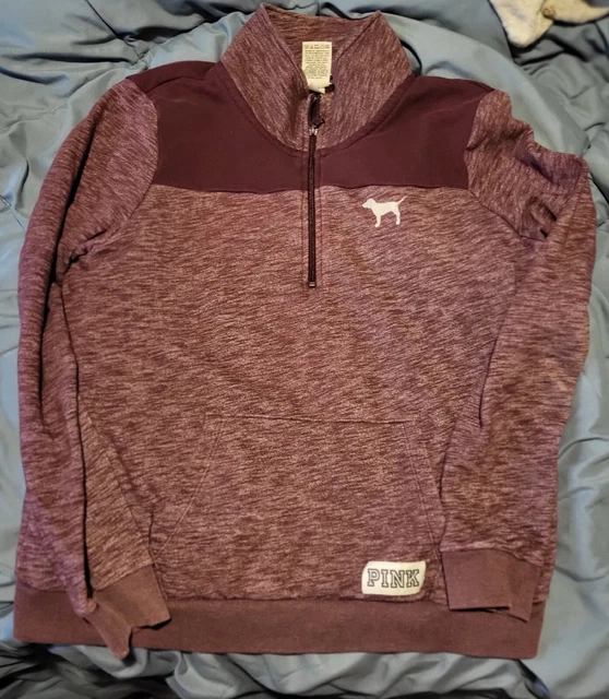 victorias secret pink half zip large Pull Over Maroon Burgandy