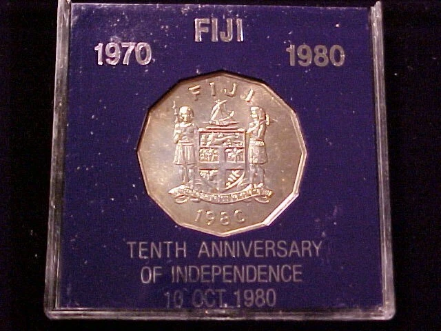 Fiji Islands 50 Cents 1980 Ch Bu 10Th Anniversary Independence Prince Charles