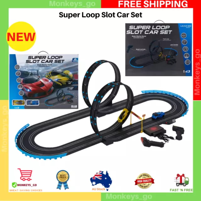Super Track Loop Slot Car Deluxe Set Kids 360degrees Racing Gift Birthday NEW AU