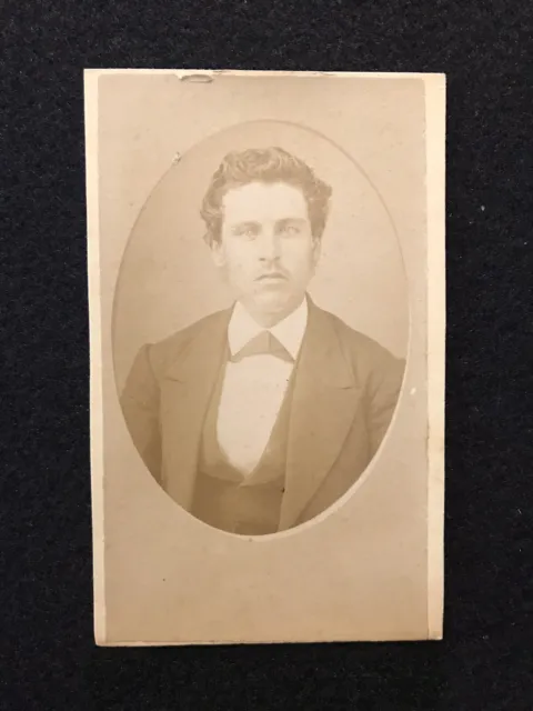 Antique Handsome Man Civil War Era CDV Photo Card