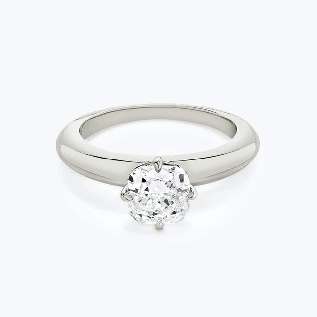 14K Echt Weißgold 1 Karat Kissen Schliff Echter Diamant Verlobung Ringe Eu 7 5 6