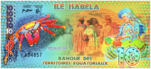 10 Francs, Isabela Island - Femme - Crabe et Indiens 2014 2