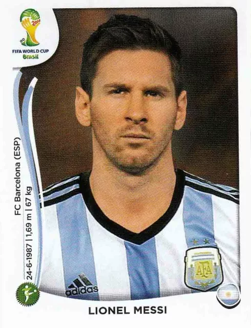 Panini Sticker Fußball WM 2014 Nr. 430 Lionel Messi Argentina Bild NEU Worldcup