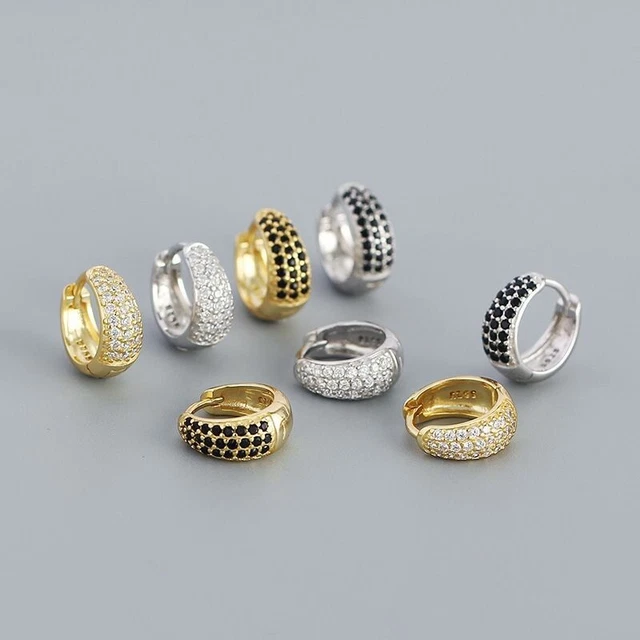 Orecchini A Cerchio Huggie In Argento Sterling 925, Placcati In - Foto 6