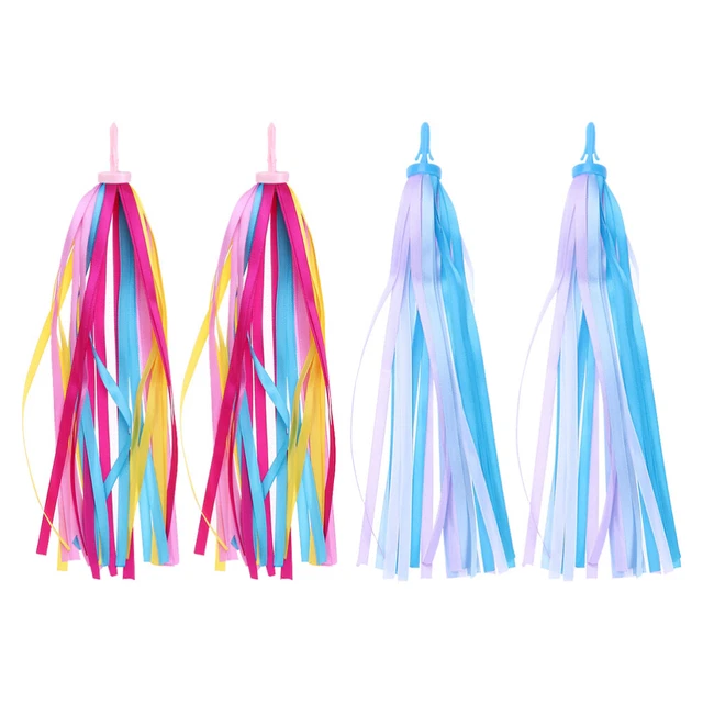PATIKIL Nappe Colorate Per Bici - Streamer Per Manubrio Con Fissaggio A Incastro - Accessori Decorativi Per Biciclette, Scooter, Tricicli - Rosa - 22 Cm - 3
