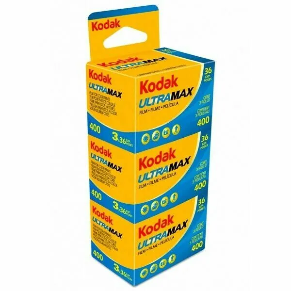 Kodak Ultramax 400 Triple Pack 3x 36 Exposure Colour Negative Film -  UK STOCK