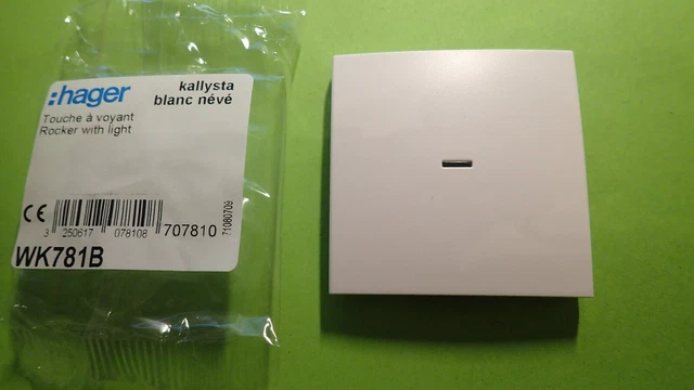Hager KALLYSTA WK781B - Doigt enjoliveur Touche à voyant BLANC à l'unité