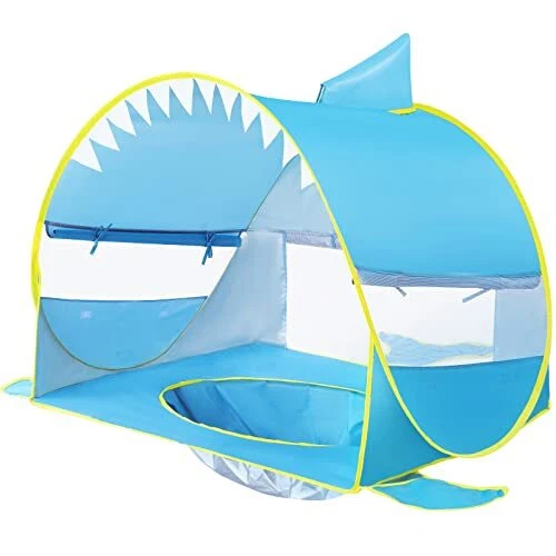 JungleDove Baby Beach Tent Pop Up Shade with Infant Kiddie Pool Cabana UV