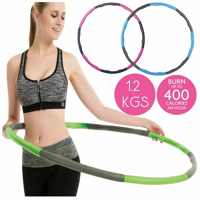 1.2KG Collapsible Weighted Hula Hoop Fitness Padded Abs Exercise Gym Workout UK