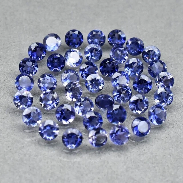 ★ RARE !! IOLITES VIOLETTES D'AFRIQUE (5pcs) : 2 mm ★★ p295.044t
