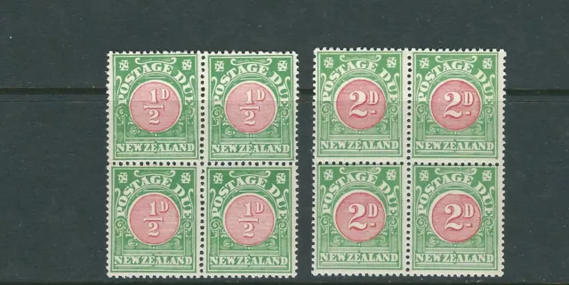 Neuseeland 1904-28 Versand Due (Scott J16 J18 1/2d) VF MNH Blöcke Mit 4