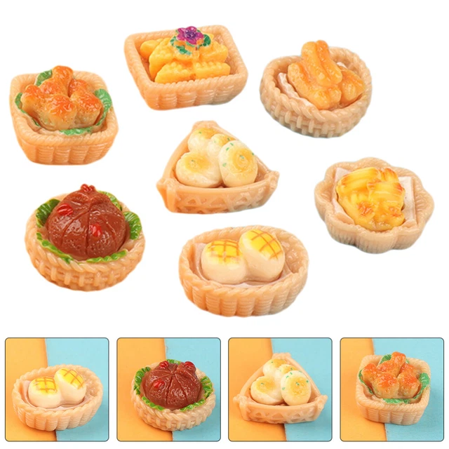 12 Pcs Mini-Dampfbrötchen Essen Und Spielen Miniatur Dekorationen