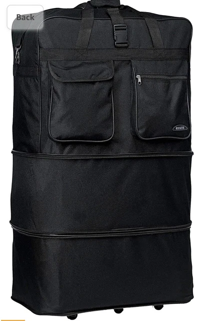 36"Black Expandable Rolling Duffel Bag Wheeled Spinner Suitcase Luggage 2