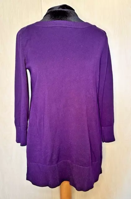 Cable & Gauge Women's Size XL Long Sleeve Purple Sweater with Side Vents