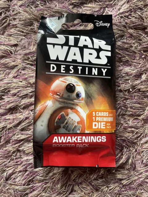 Star Wars Destiny Awakenings Booster Pack 1 Pack 5 Cards And 1 Die B-B8