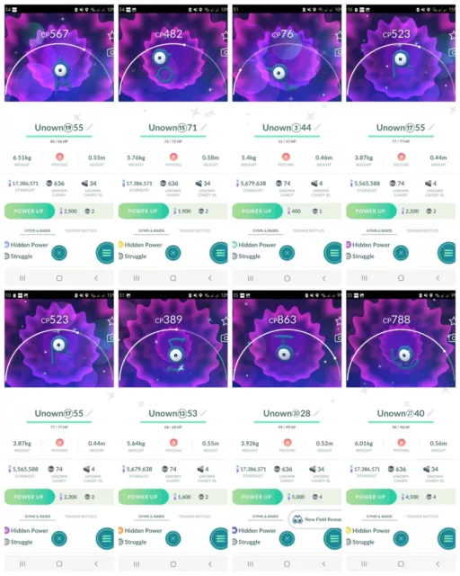 Pokémon GO Shiny Unown T - Trade 20.000 stardust (Read Describe