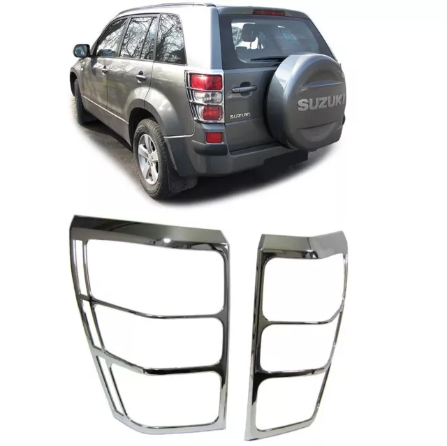 2 Coque Feux Arriere Chrome Pour Suzuki Grand Vitara A Partir De 04/2005