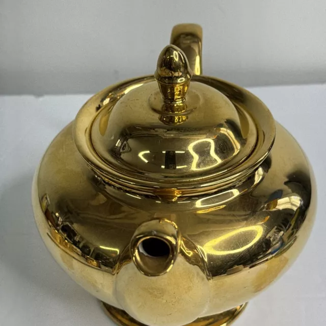 1940'S HOMER LAUGHLIN EGGSHELL NAUTILUS 22K GOLD TEAPOT Read Description, Please 2