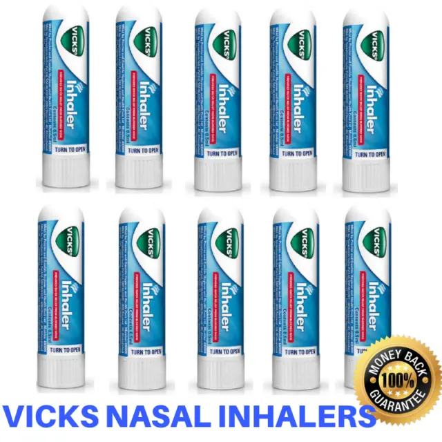 Vicks Inhaler Fast Relief From Cold Nasal Allergy Blocked Nose Sinus BULK
