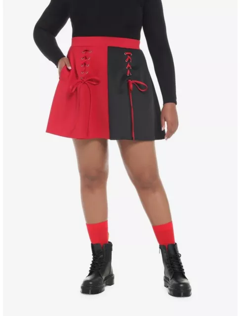 NEW Women’s Hot Topic Sexy Red & Black Corset Type Lace-Up Skirt Plus Size 4XL