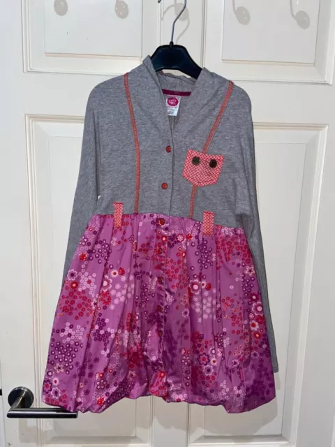 Lobely Girls  Cake Walk Pink / Grey  Long Sleeve Flared Dress, age approx 9 year