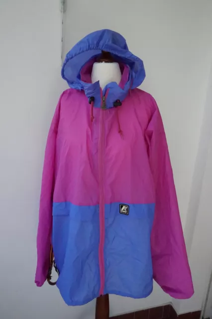 K-way Vintage Regenjacke Gr L/XL unisex Block Lila Blau Frühling Sommer