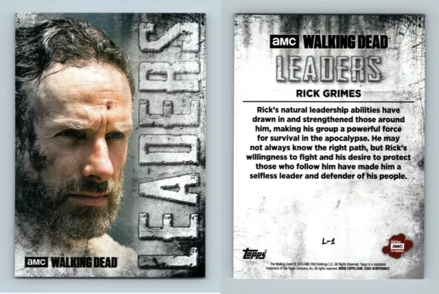 Rick Grimes #L-1 The Walking Dead Hunters & The Hunted 2018 Topps Leaders Card