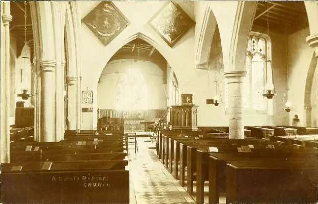 Real Photo Postcard Of Abbots Ripton Church, (Near Huntingdon), Huntingdonshire