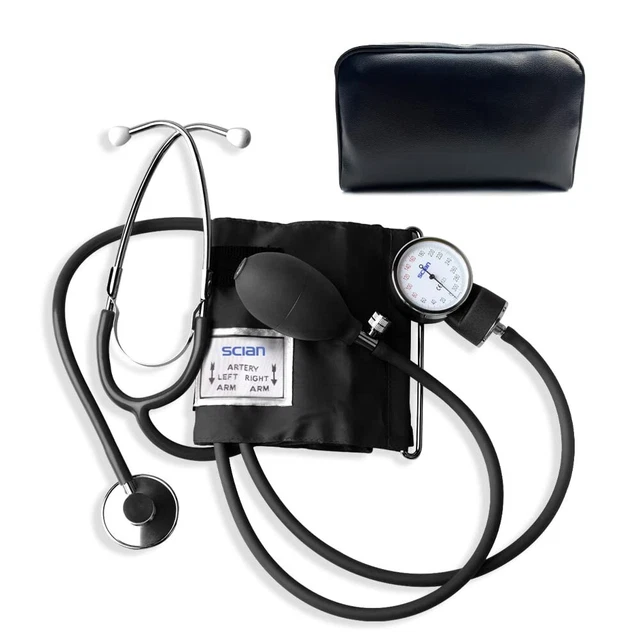 Scian Aneroid Sphygmomanometer Stethoscope Manual Blood Pressure Monitor BP Cuff