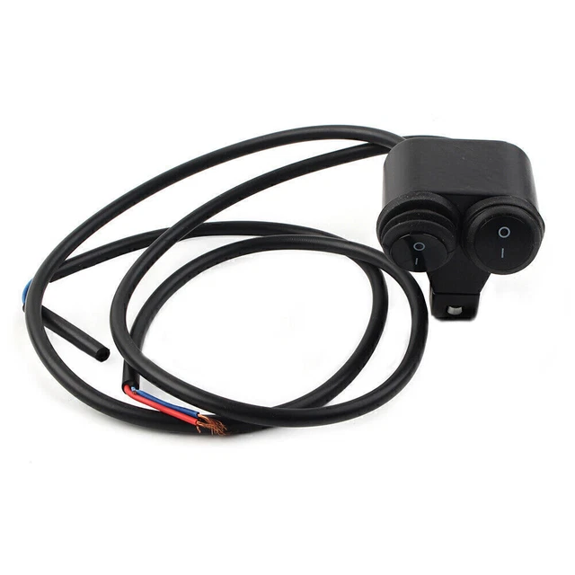 7/8'' 22mm 12V Handlebar Headlight Fog Spot Light Dual On Off Switch Scooter