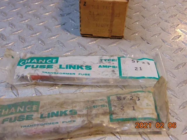 *Lot Of 2* Chance M21Sf23 Fuse Link 21 Amp 21A Type Sf