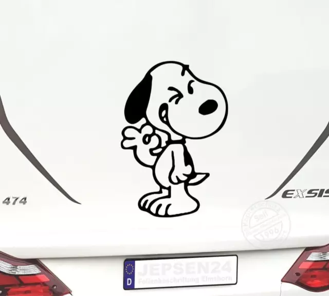 Aufkleber Snoopy Charly 45x27cm S086T Wunschfarbe, Auto Wohnmobil Wohnwagen  Bus